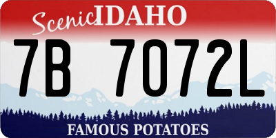 ID license plate 7B7072L