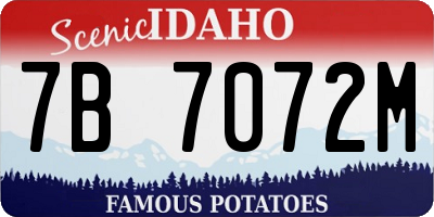 ID license plate 7B7072M
