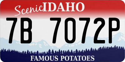 ID license plate 7B7072P