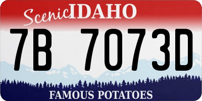 ID license plate 7B7073D