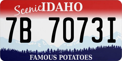 ID license plate 7B7073I