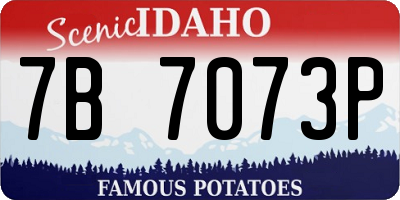 ID license plate 7B7073P