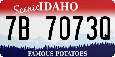 ID license plate 7B7073Q