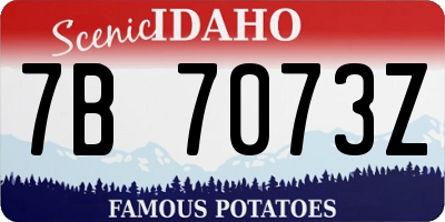 ID license plate 7B7073Z