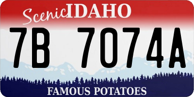 ID license plate 7B7074A