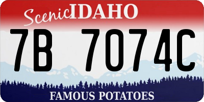 ID license plate 7B7074C