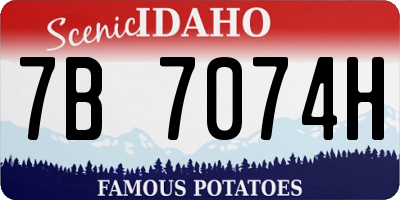 ID license plate 7B7074H