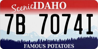 ID license plate 7B7074I