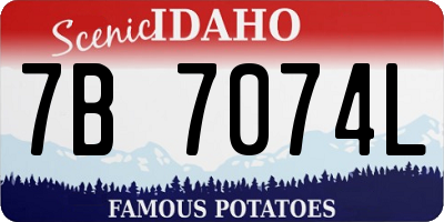 ID license plate 7B7074L