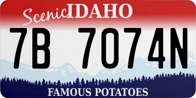 ID license plate 7B7074N