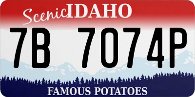 ID license plate 7B7074P