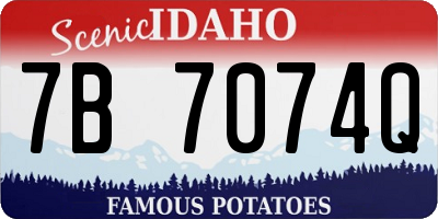 ID license plate 7B7074Q