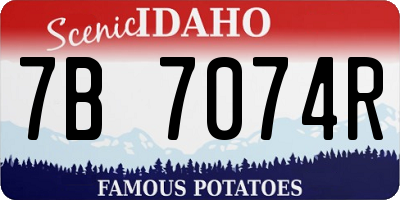 ID license plate 7B7074R
