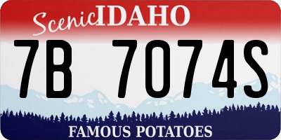 ID license plate 7B7074S