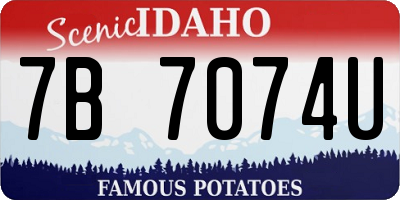 ID license plate 7B7074U