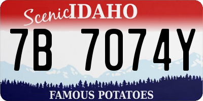 ID license plate 7B7074Y