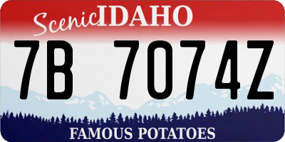 ID license plate 7B7074Z