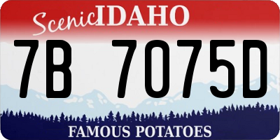 ID license plate 7B7075D