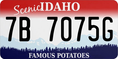 ID license plate 7B7075G