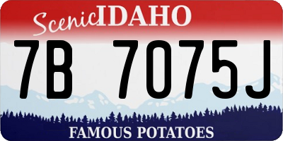 ID license plate 7B7075J