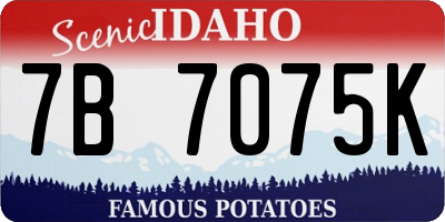 ID license plate 7B7075K