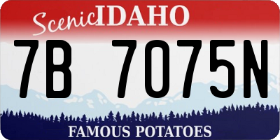ID license plate 7B7075N