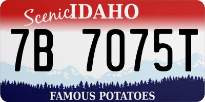 ID license plate 7B7075T