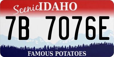 ID license plate 7B7076E