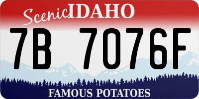ID license plate 7B7076F
