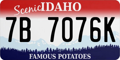 ID license plate 7B7076K