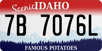 ID license plate 7B7076L