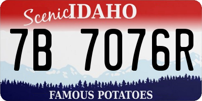 ID license plate 7B7076R
