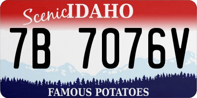 ID license plate 7B7076V