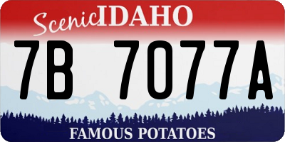 ID license plate 7B7077A