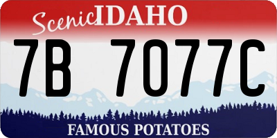 ID license plate 7B7077C