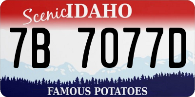 ID license plate 7B7077D