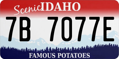 ID license plate 7B7077E