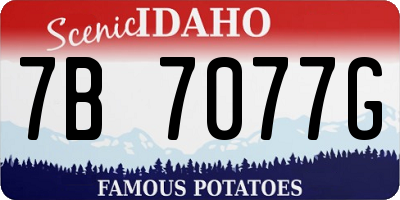 ID license plate 7B7077G