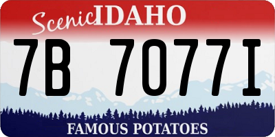 ID license plate 7B7077I