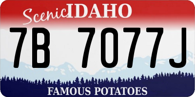 ID license plate 7B7077J