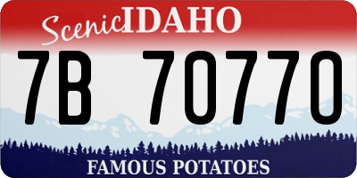 ID license plate 7B7077O