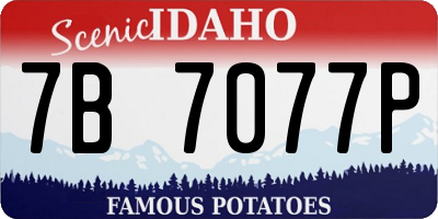ID license plate 7B7077P