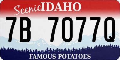 ID license plate 7B7077Q