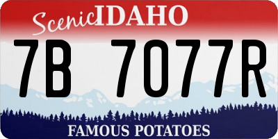 ID license plate 7B7077R
