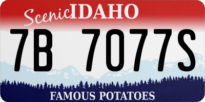 ID license plate 7B7077S