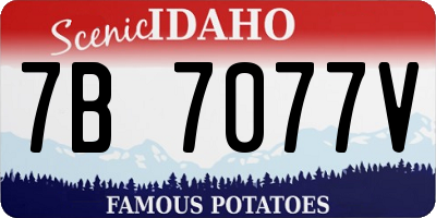 ID license plate 7B7077V