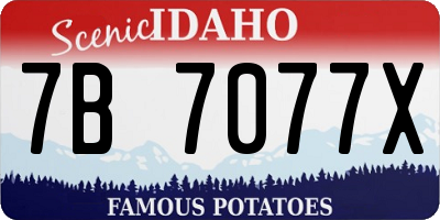 ID license plate 7B7077X