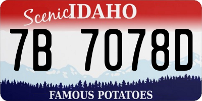 ID license plate 7B7078D
