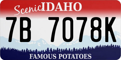ID license plate 7B7078K