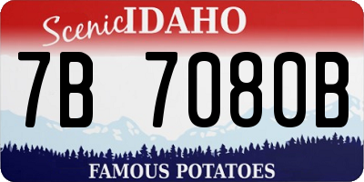 ID license plate 7B7080B